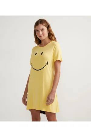 SMILEY® Camisola Curta em Viscolycra com Estampa Smiley