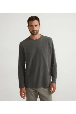 Marfinno Camiseta Regular em Algodão Manga Longa Estonada