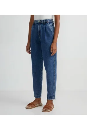 Blue Steel Calça Baggy em Jeans baggy com Pregas Frontais