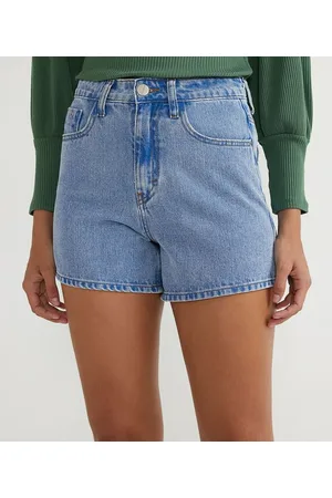 Blue Steel Short Mom Jeans com Cintura Alta