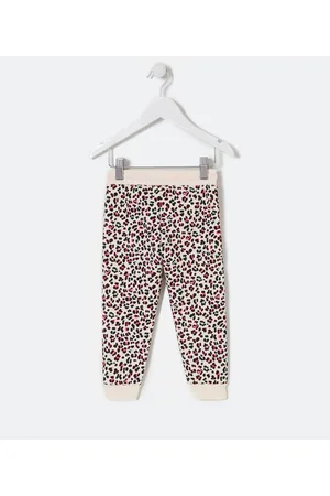 Póim (1 a 5 anos) Calça Infantil em Moletom com Estampa Animal Print Oncinha - Tam 1 a 5 anos