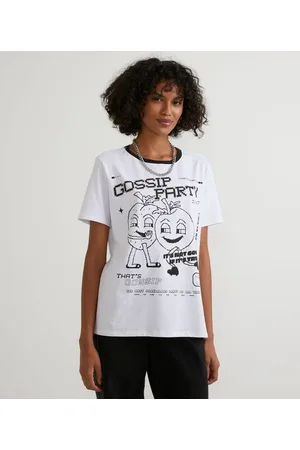 Blue Steel Blusa Alongada em Algodão com Estampa Gossip Party