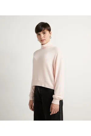 Blue Steel Blusa em Viscose com Gola Alta e Barra Mullet