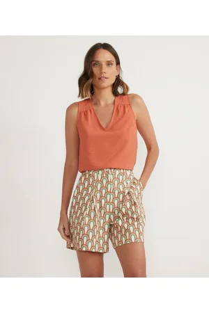 Cortelle Blusa Regata Texturizada com Pespontos nos Ombros