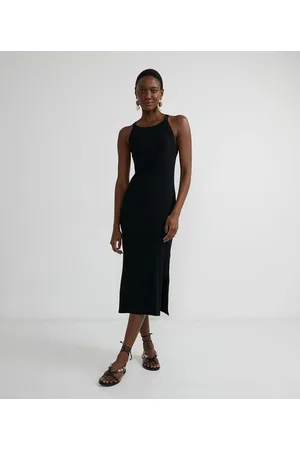 Marfinno Vestido Midi Básico em Viscose Canelado