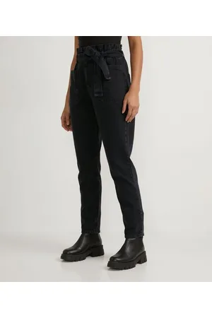 Blue Steel Calça Clochard em Sarja com Faixa no Cós