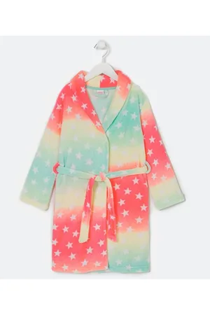 Cubus Roupão Infantil em Fleece Tie Dye com Estampa de Estrelas - Tam P ao GG