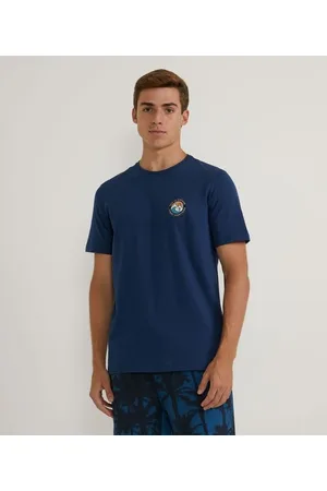 Ripping Camiseta Regular em Algodão Manga Curta com Estampa Pôr-do-Sol nas Montanhas