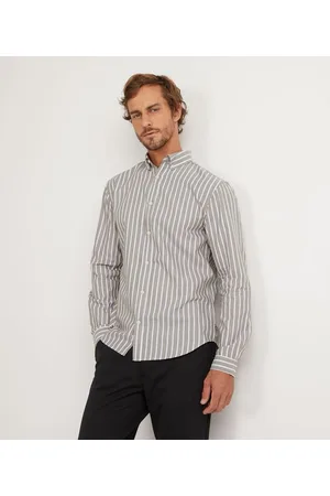 Marfinno Camisa Slim em Algodão com Estampa em Listras