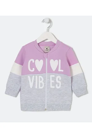 Póim (1 a 5 anos) Jaqueta Infantil em Moletom com Recortes e Estampa Cool Vibes - Tam 1 a 5 anos