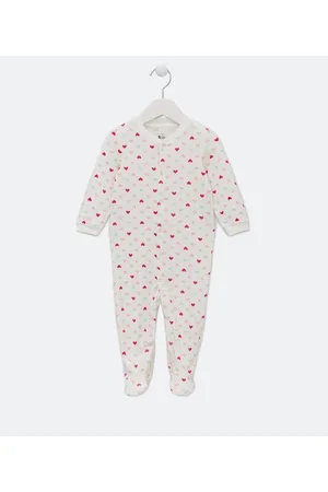 Teddy Boom Macacão Infantil em Plush com Estampa de Corações - Tam 0 a 18 meses