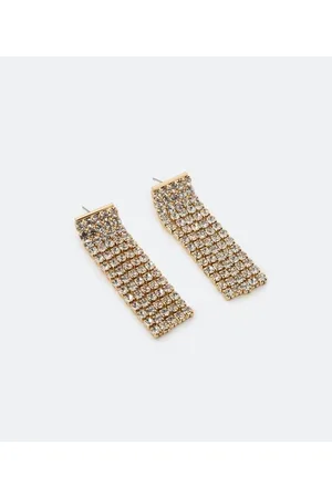 Cubus Maxi Brinco em Metal com Pendentes em Fios de Strass