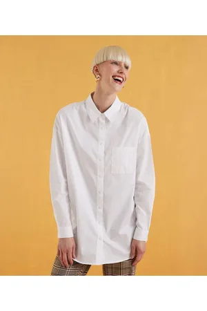 Blue Steel Camisa Alongada em Tricoline com Botões de Pressão