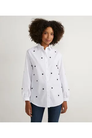 Marfinno Camisa em Tricoline com Estampa de Florzinhas