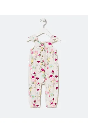 Teddy Boom Macaquinho Infantil em Viscose com Estampa Floral - Tam 0 a 18 meses