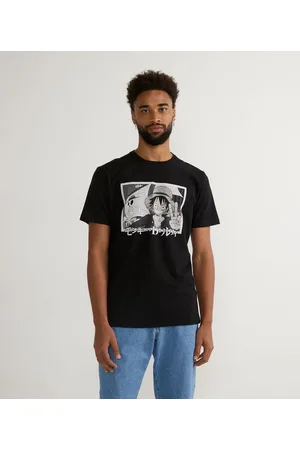 Onepiece Camiseta em Algodão Manga Curta com Estampa Luffy