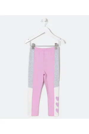 Póim (1 a 5 anos) Calça Infantil em Molecotton com Recortes e Estampas de Corações - Tam 1 a 5 anos