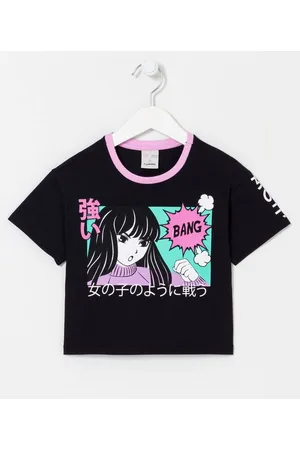 Fuzarka Blusa Infantil com Estampa Menina Cartoon - Tam 5 a 14 anos