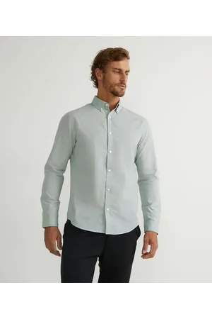 Marfinno Camisa Slim Manga Longa com Padronagem Xadrez