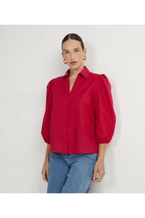Cortelle Camisa em Algodão com Manga 3/4 Bufante