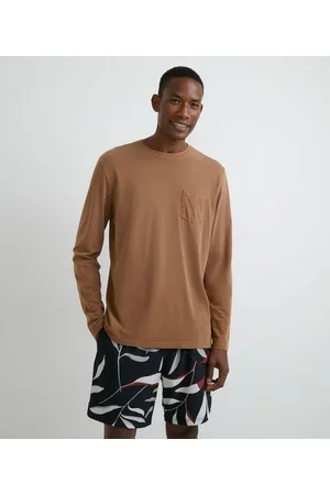 Marfinno Camiseta Regular em Algodão Manga Longa Estonada
