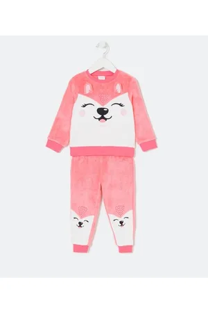 Cubus Pijama Longo Infantil em Fleece Estampa Raposinha - Tam 5 a 14 anos