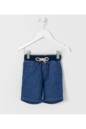 Teddy Boom Bermuda Infantil em Jeans com Cordão - Tam 0 a 18 meses