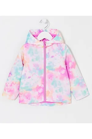 Póim (1 a 5 anos) Jaqueta Infantil com Estampa Tie Dye e Fechamento a Ziper