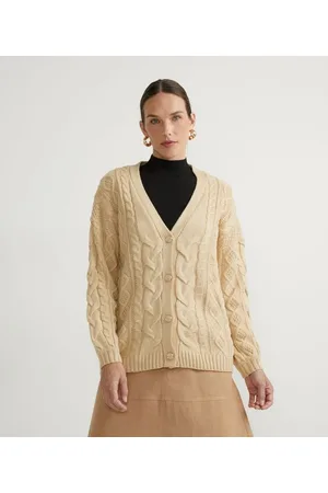 Cortelle Cardigan em Tricô com Pontos e Botões Diferenciados