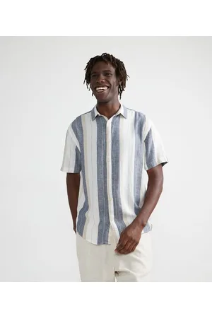 Marfinno Camisa Comfort em Viscolinho com Listras Verticais