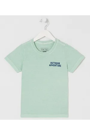 Fuzarka Camiseta Infantil com Estampa de Montanha nas Costas - Tam 5 a 14 anos