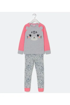Cubus Pijama Longo Infantil com Estampa de Oncinha - Tam 4 a 14 anos