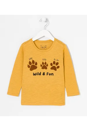 Póim (1 a 5 anos) Camiseta Infantil com Estampa de Patinhas - Tam 1 a 5 anos