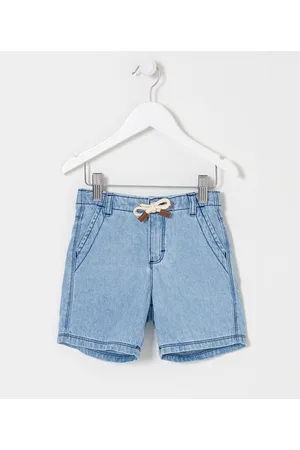 Póim (1 a 5 anos) Bermuda Infantil em Jeans com Cordão - Tam 1 a 5 anos