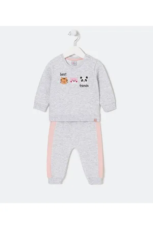 Teddy Boom Conjunto Infantil em Moletom com Bordado de Bichinhos - Tam 0 a 18 meses