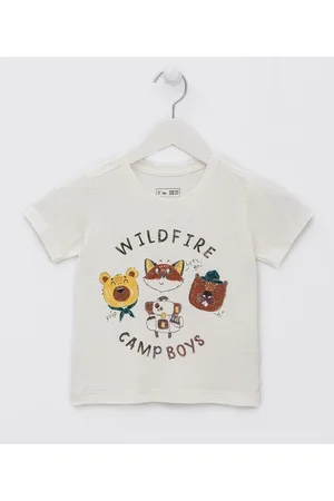Póim (1 a 5 anos) Camiseta Infantil com Estampa de Amigos Bichos - Tam 1 a 5 anos