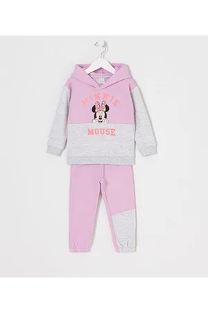 Minnie Conjunto Infantil em Moletom com Estampa da Minnie - Tam 1 a 6 anos