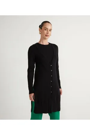 Cortelle Cardigan Alongado em Tricô com Abotoamento Frontal