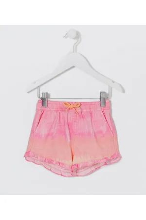 Póim (1 a 5 anos) Short Infantil com Padronagem Dip Dye e Babadinho - Tam 1 a 5 anos