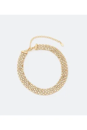 Cubus Gargantilha em Metal com Malha em Strass