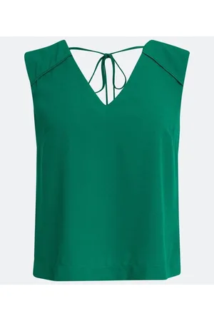 Cortelle Blusa Regata em Crepe com Detalhes de Friso
