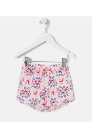 Póim (1 a 5 anos) Short Infantil com Estampa Floral e Babadinhos - Tam 1 a 5 anos