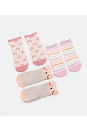 Teddy Boom Kit 3 Pares de Meias Infantil em Algodão com Estampas Fofas - Tam 0 a 12 meses