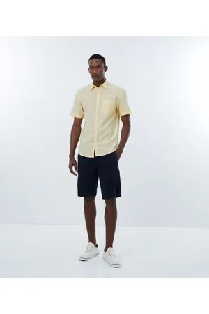 Marfinno Camisa Comfort em Linho Manga Curta com Bolso
