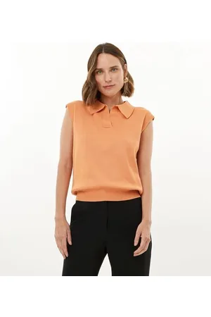 Cortelle Blusa Regata em Tricô com Gola Polo