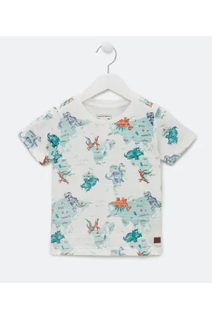 Póim (1 a 5 anos) Camiseta Infantil com Estampa de Dinossauros - Tam 1 a 5 anos