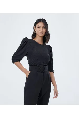 Cortelle Blusa Manga Bufante com Textura