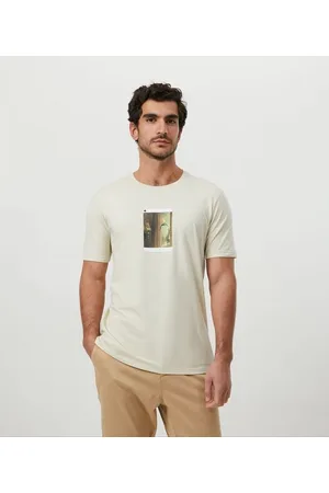 Request Camiseta Manga Curta em Algodão com Estampa Artística Tela de Pintura
