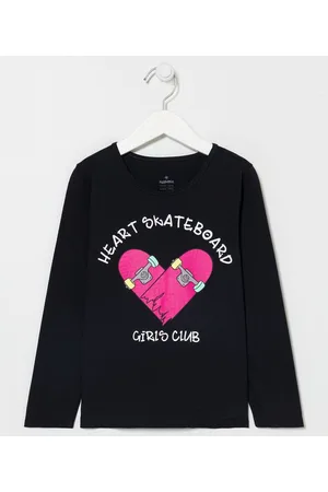 Fuzarka Blusa Infantil com Estampa Coração de Skate - Tam 5 a 14 anos