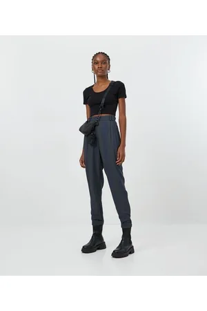 Blue Steel Calça Cenoura em Alfaiataria com Bolso Faca e Barra Dobrada